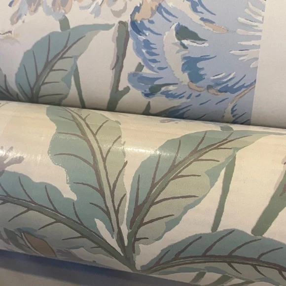 Summer Peony Wallpaper - Blue and White - Picture 3 of 5